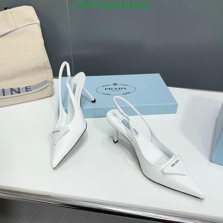 Prada Brushed Leather Slingback Pumps White 1I901M055F0009F075 view 7