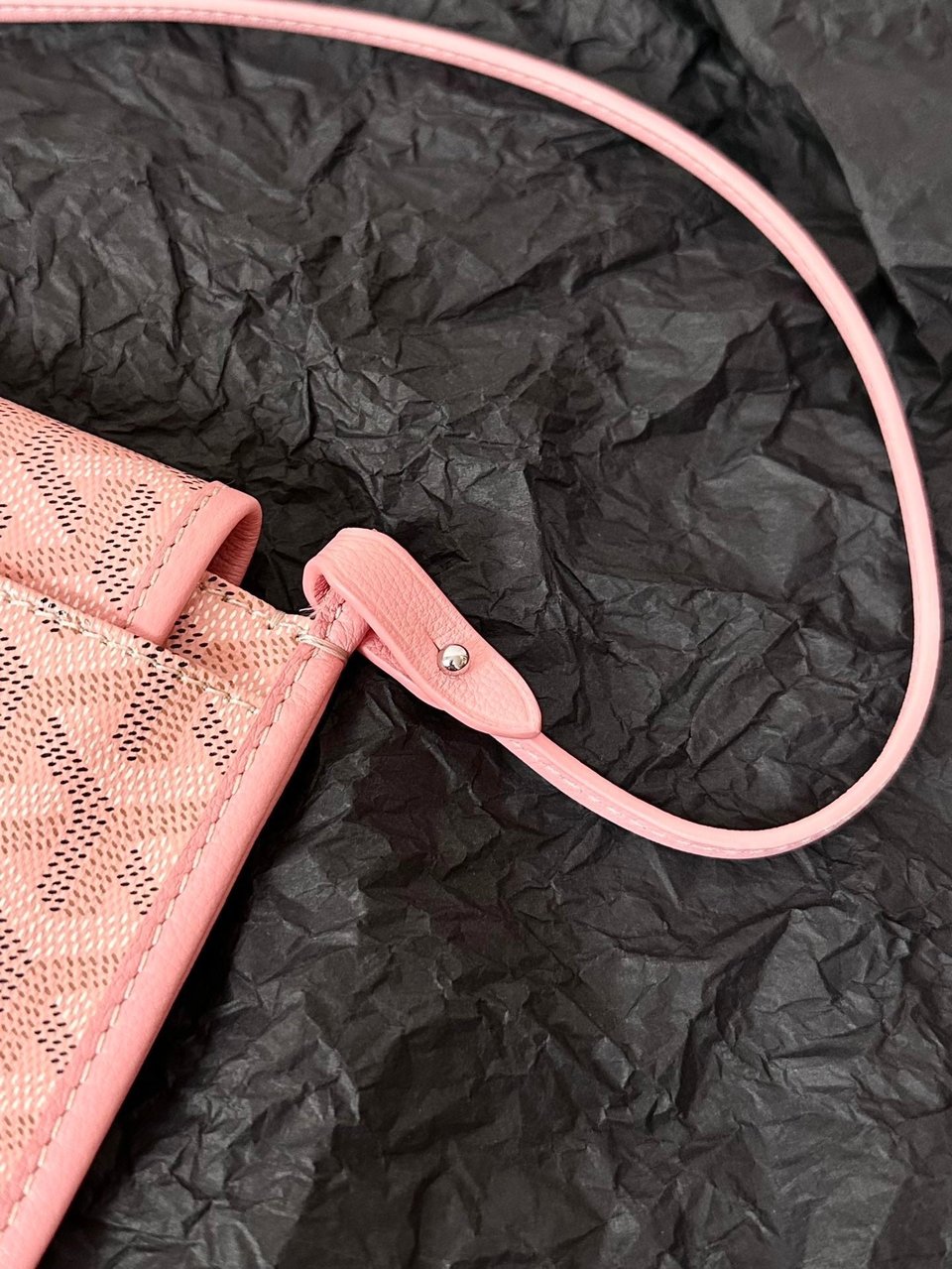 Goyard Plumet Pocket Wallet 20cm Pink Goyardine Canvas And Lambskin Trim view 6