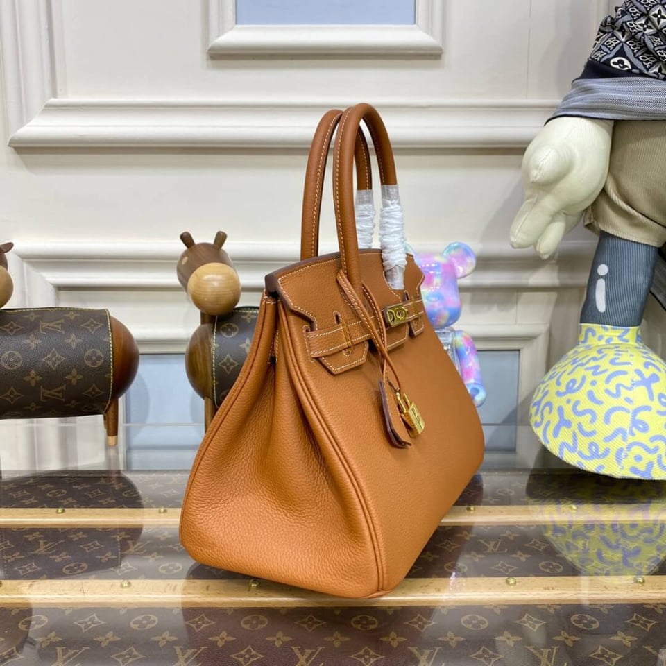 Hermes Birkin 30 Bag Brown Gold Hardware Togo Leather view 5