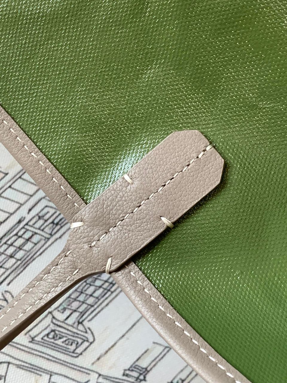 Goyard St Louis Pm 48Cm Greige And Green Tote Bag view 4