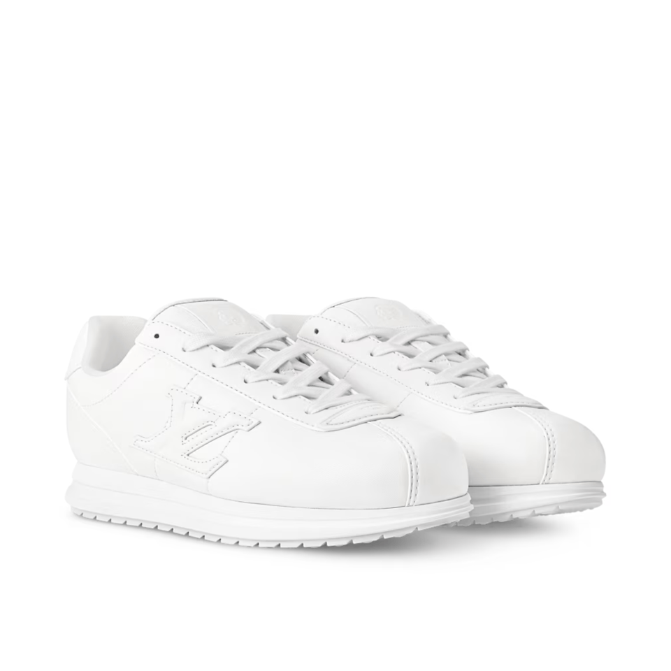 Louis Vuitton White Leather Sneakers Embossed For Men