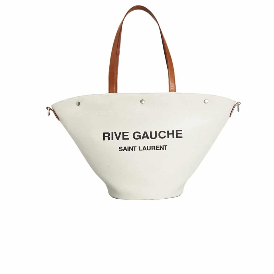 Saint Laurent Rive Gauche Shopping In Canvas White 50Cm view 2