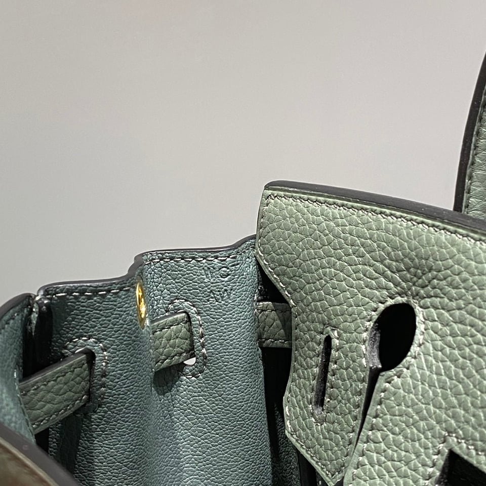 Hermes Birkin 20Cm Vert Amande Togo Leather Gold Hardware view 10