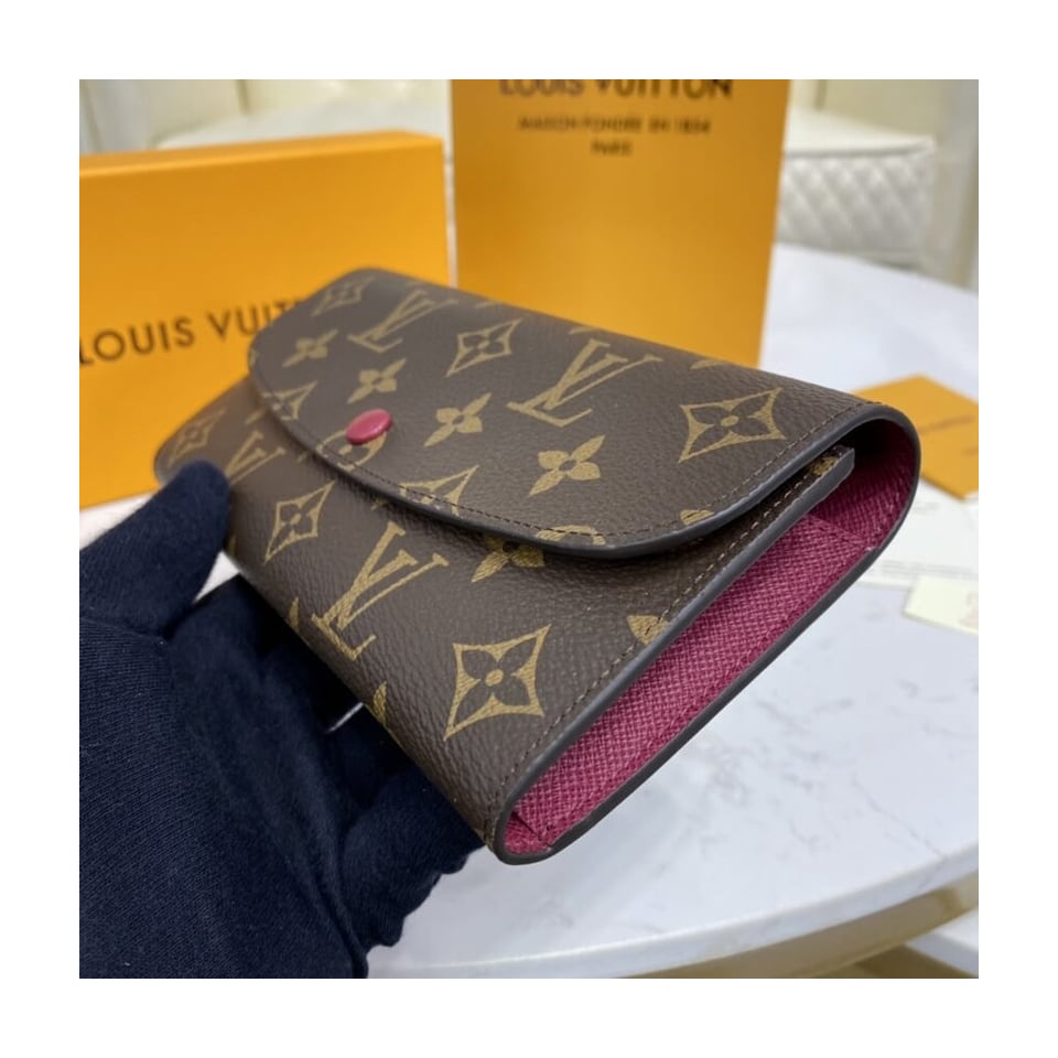 Louis Vuitton Monogram Canvas Emilie Wallet Fuchsia view 4