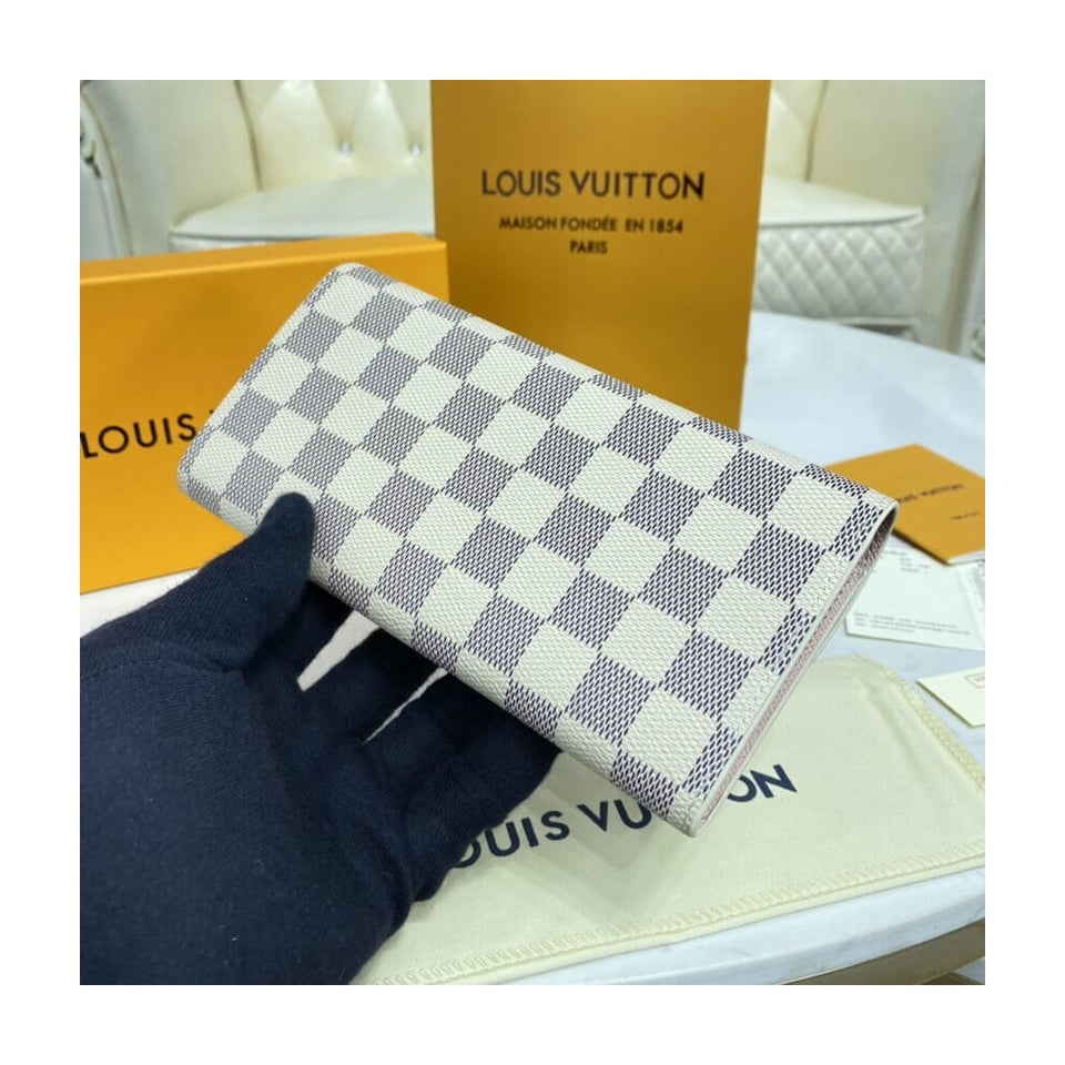 Louis Vuitton Damier Azur Emilie Wallet Pink view 5