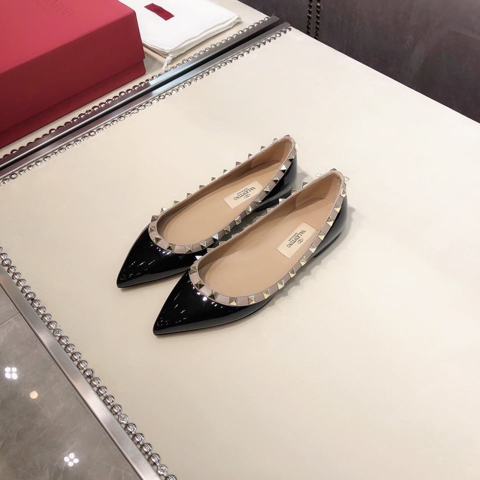 Valentino Patent Rockstud Ballet Flat Black Zw2S0403Vnwn91 view 7