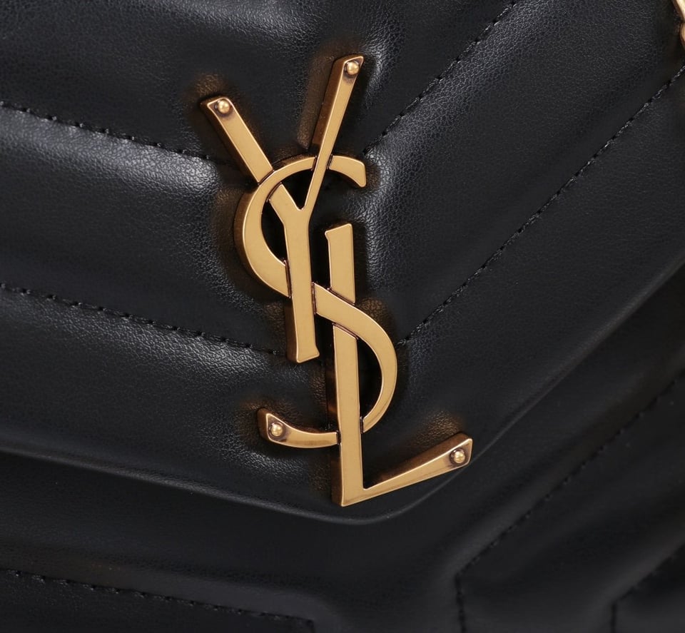 Saint Laurent Loulou Small Chain Bag In Matelassã‰ Y Black Gold 23Cm view 10