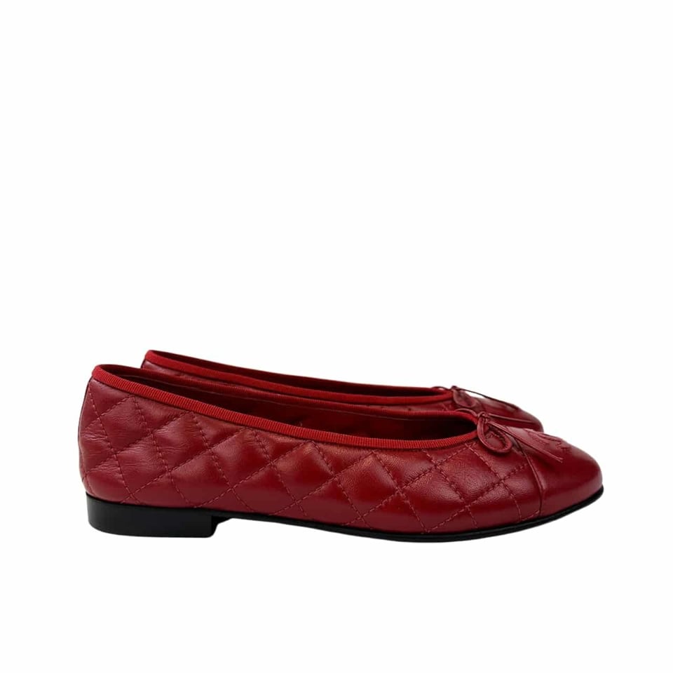 Chanel Ballerina Flat Shoes In Red view 2