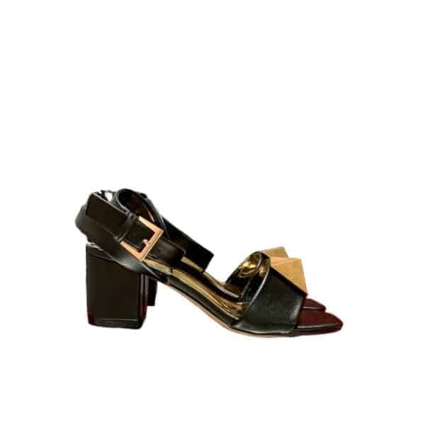 Valentino Garavani One Stud Leather Sandals Black view 2