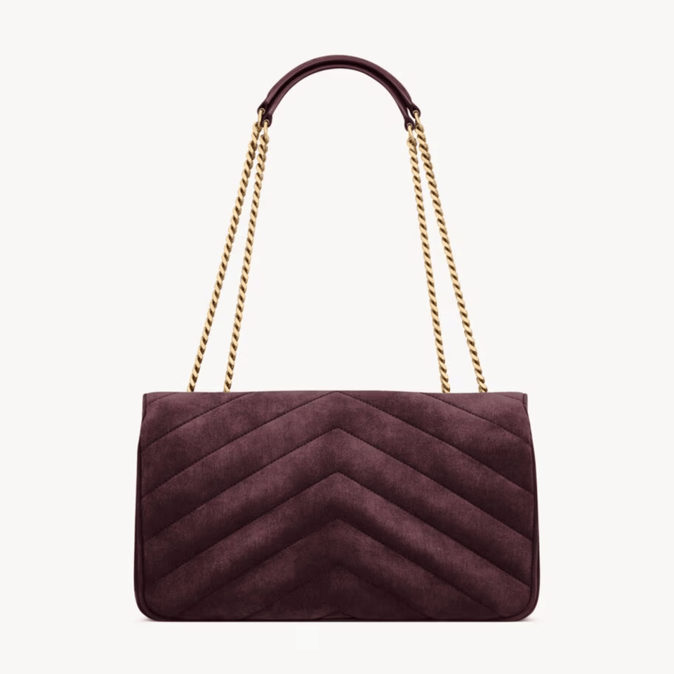 Saint Laurent Loulou Deep Wine Chevron Bag 29cm/11.4in view 4