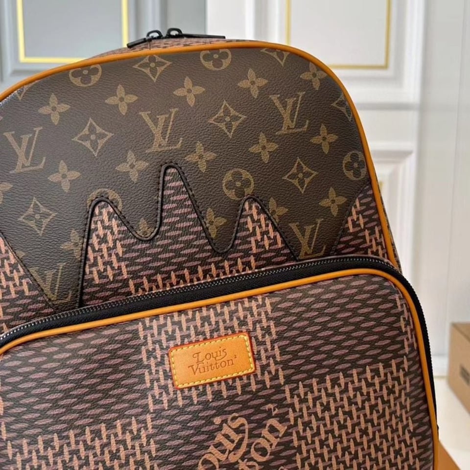 Louis Vuitton Nigo Monogram Reverse Canvas Backpack Brown 29Cm view 5