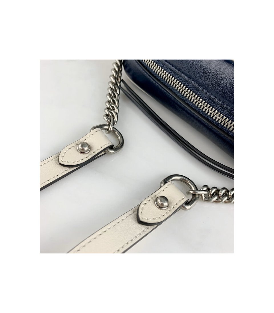 Gucci Diagonal GG Marmont Mini Bag Blue/White view 7