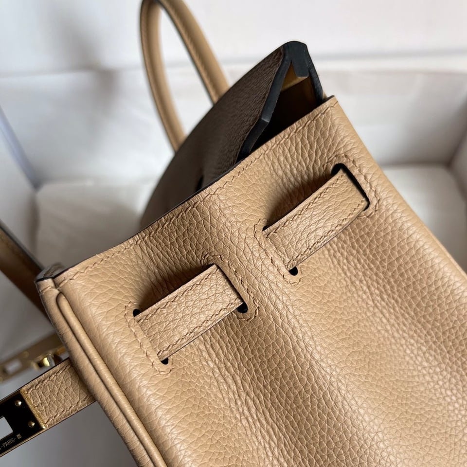 Hermes Birkin 25Cm Beige Togo Leather Gold Hardware view 8