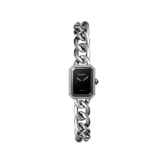 Chanel Première Gourmette Chain Watch Black Dial