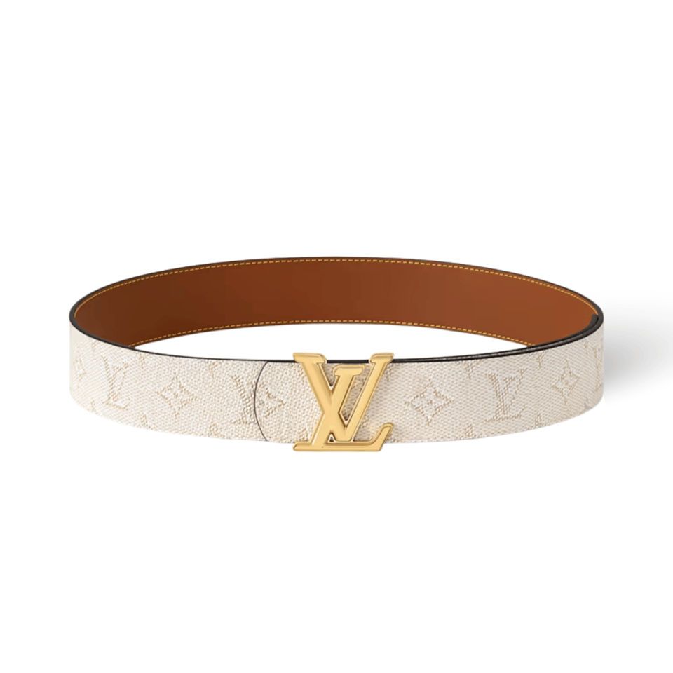 Louis Vuitton LV Beige Gold Dimension 40mm Reversible Men Belt M4154Q