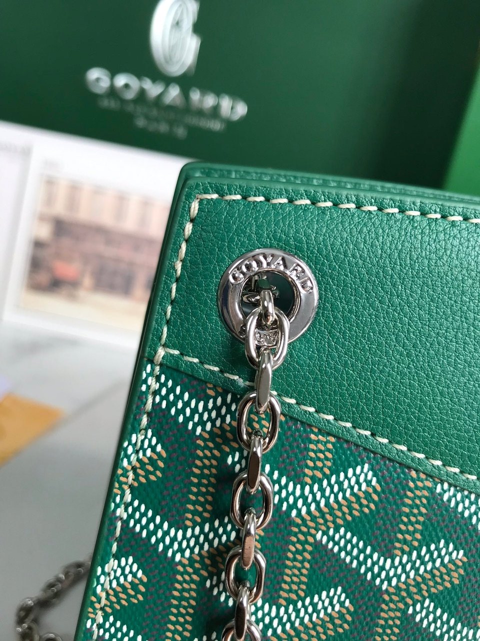 Goyard Rouette Structuré Mini Bag 21 Cm Green Goyardine Canvas And Calfskin view 5