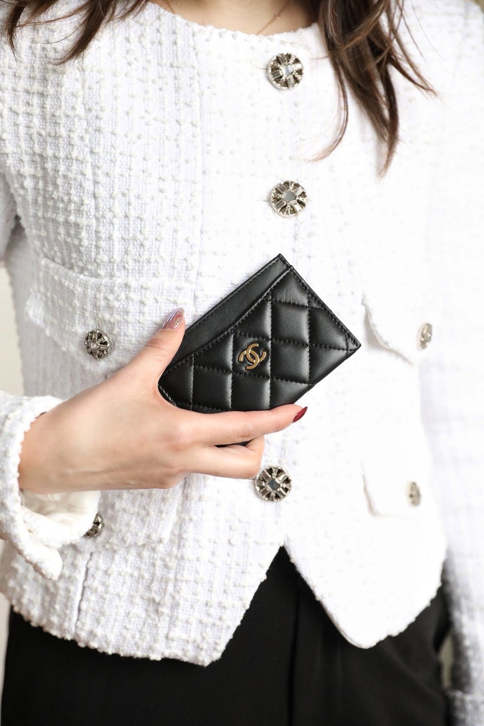 Chanel Card Holder 11 Black Calfskin Gold Icon view 10