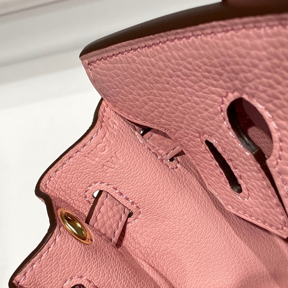 Hermes Birkin 20Cm Rose Confetti Togo Leather Gold Hardware view 7