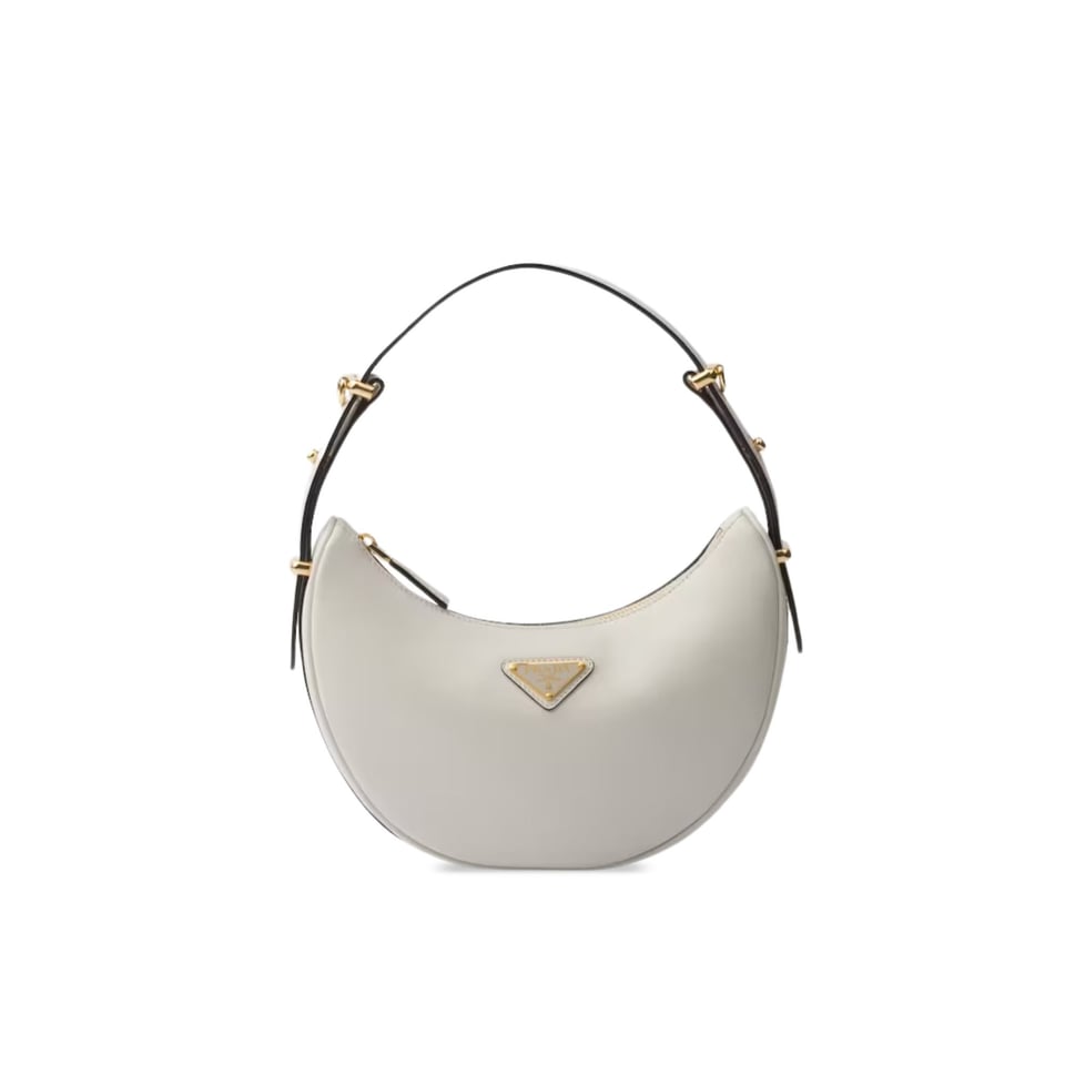 Prada Arqué Leather Shoulder Bag White 22.5cm view 2