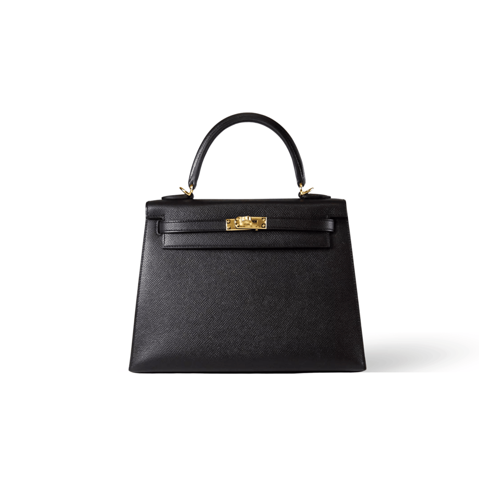 Hermes Kelly 25 Bag In Golden Black Epsom Leather For Women 25cm/10in view 2