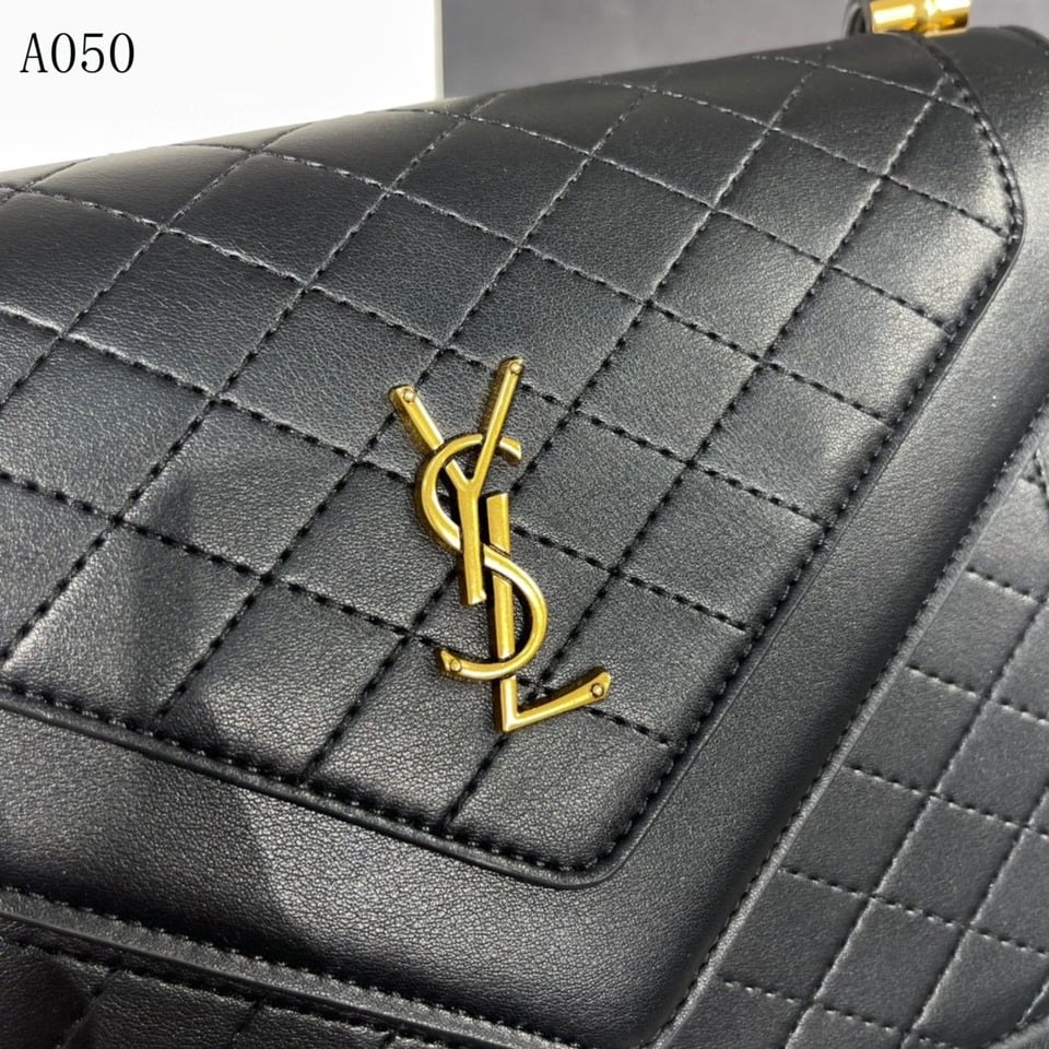 Saint Laurent Gaby Satchel In Quilted Black Gold 26Cm view 7