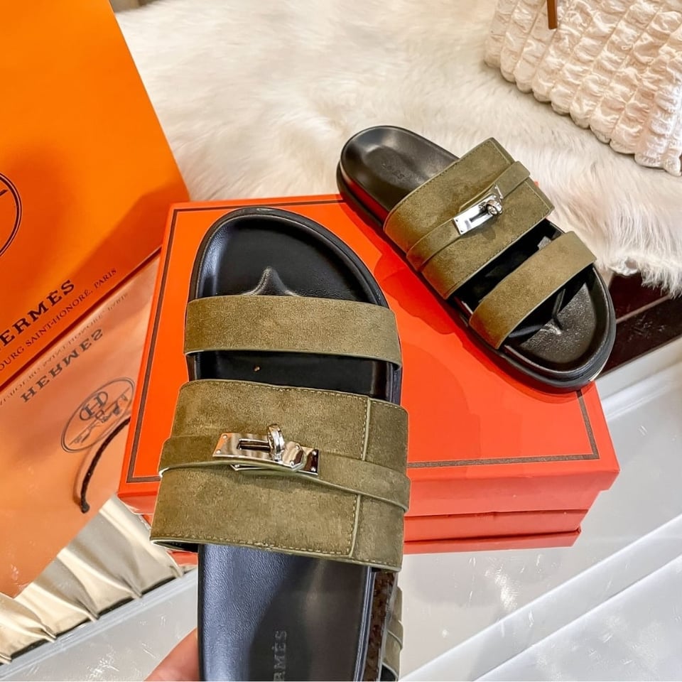 Hermes Jackson Sandal Tundra Green H242948Zh1R420 view 5