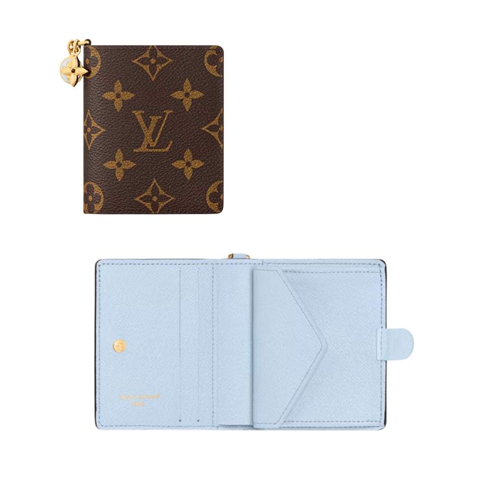 Louis Vuitton Monogram Azur Charms Pocket Wallet For Women 9cm M14613