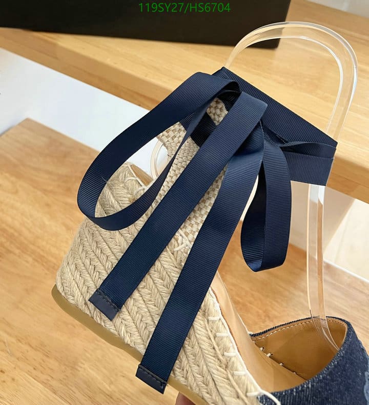 Prada Linen Espadrille Wedge Sandals Blue view 8