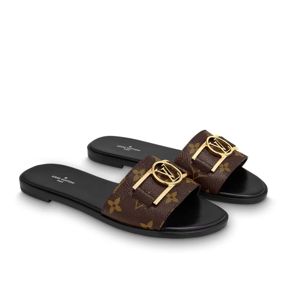 Louis Vuitton Lock It Flat Mules Brown view 2
