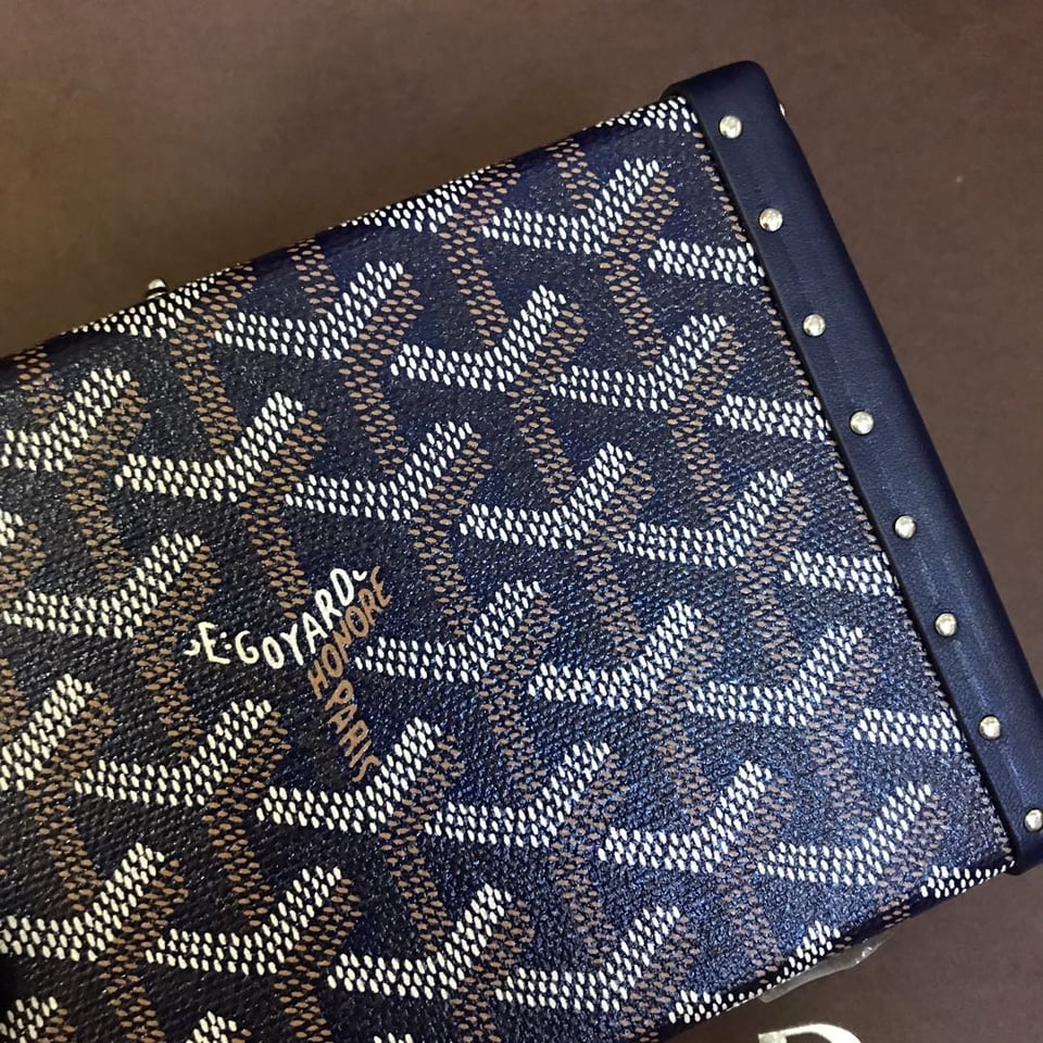 Goyard Minaudiere Trunk Bag 17Cm Navy Blue Canvas view 8