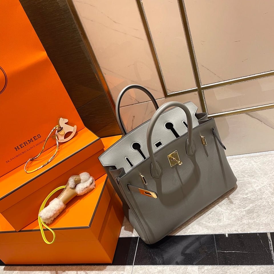 Hermes Birkin 30Cm Grey Swift Leather Gold Hardware view 5