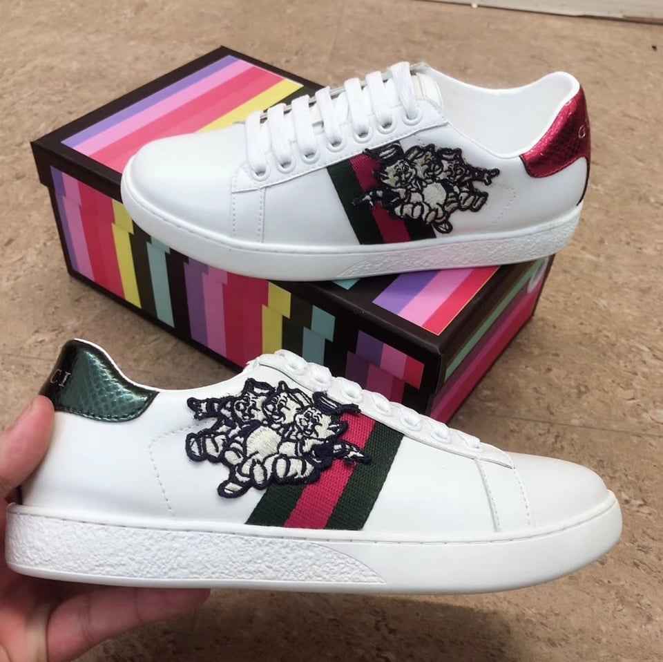 Gucci Women’S Ace Sneaker With Three Little Pig view 8