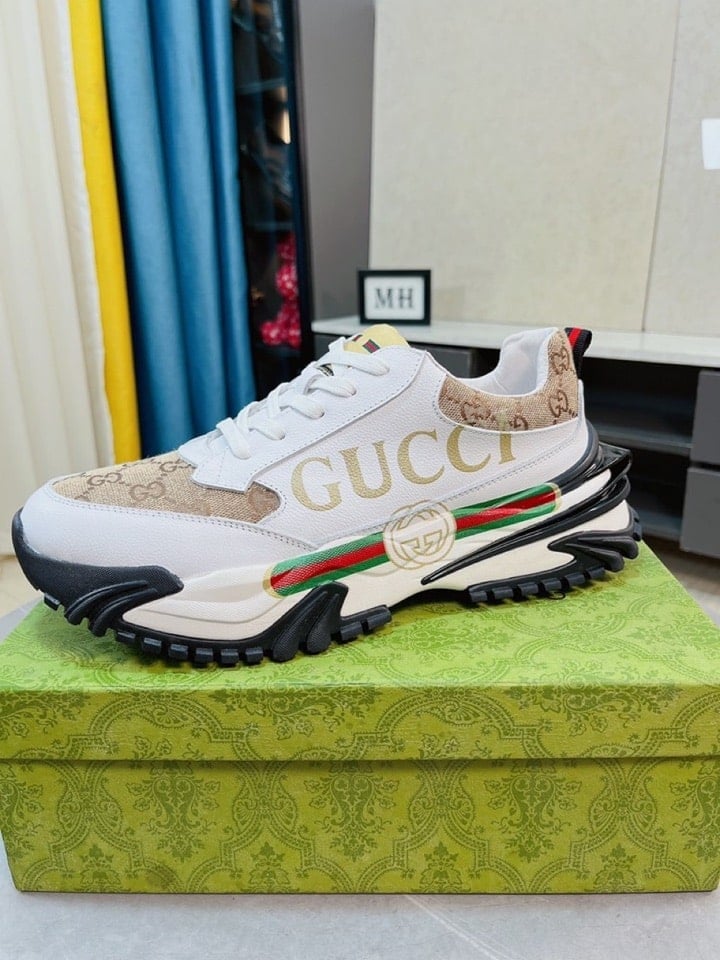 Gucci Gc Rhython Leather Sneaker White view 3