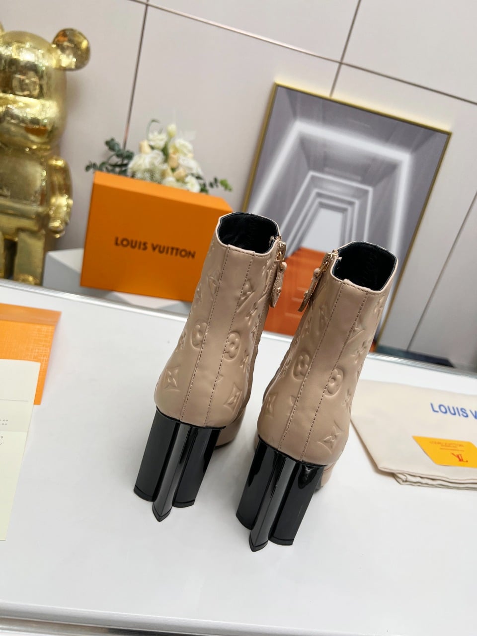 Louis Vuitton Silhouette Ankle Boot Beige view 6