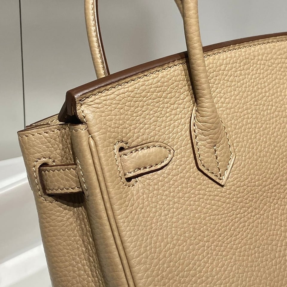 Hermes Birkin 20Cm Gris Tourterelle Togo Leather Gold Hardware view 7
