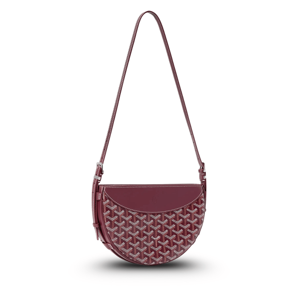 Goyard Hirondelle Bag 25 Cm Wine Red Lambskin And Goyardine Canvas view 2