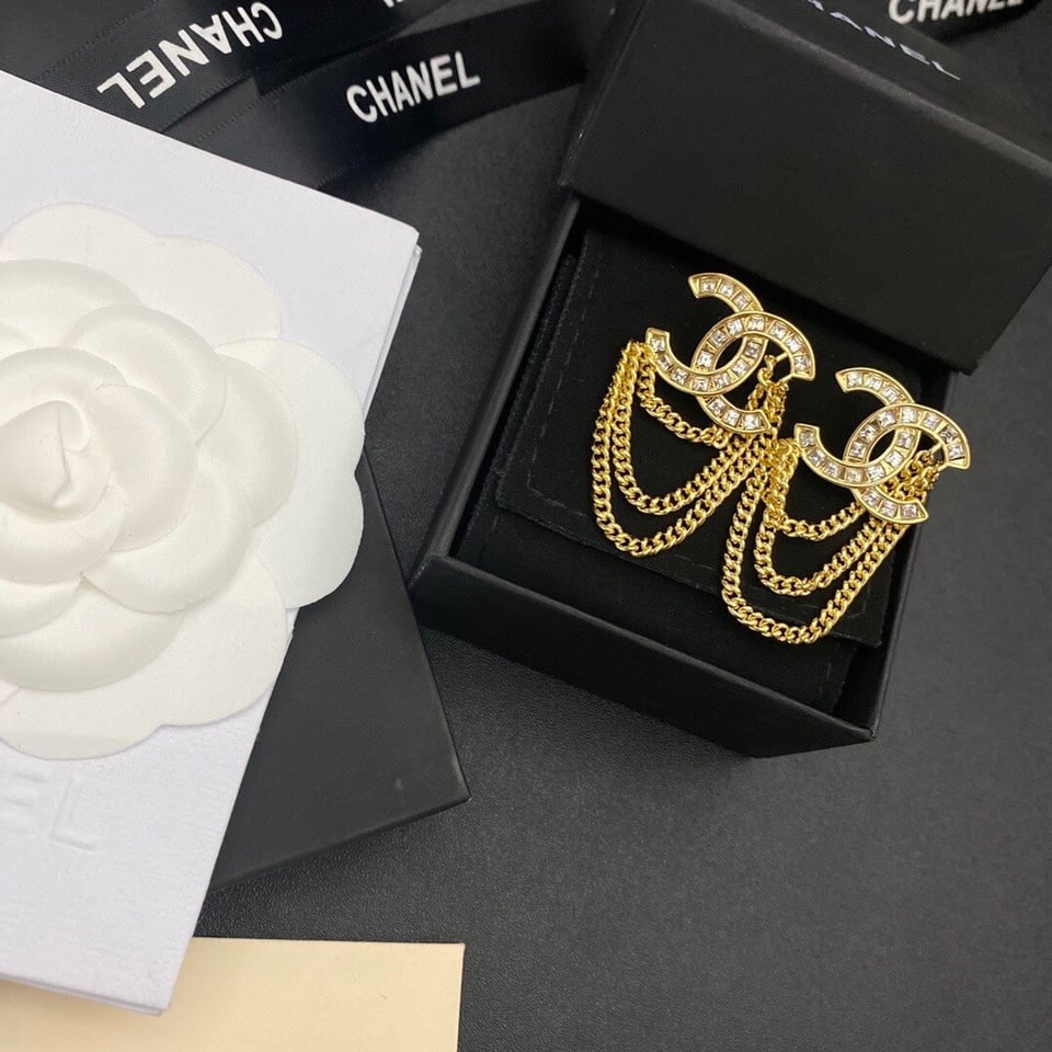 Chanel Cc Gold Earrings view 2