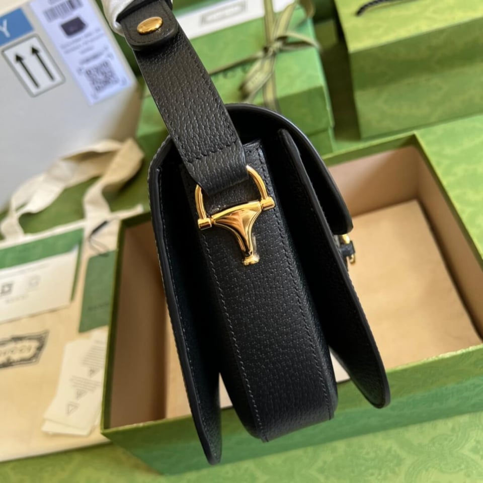 Gucci Horsebit 1955 Denim Shoulder Bag Black view 9