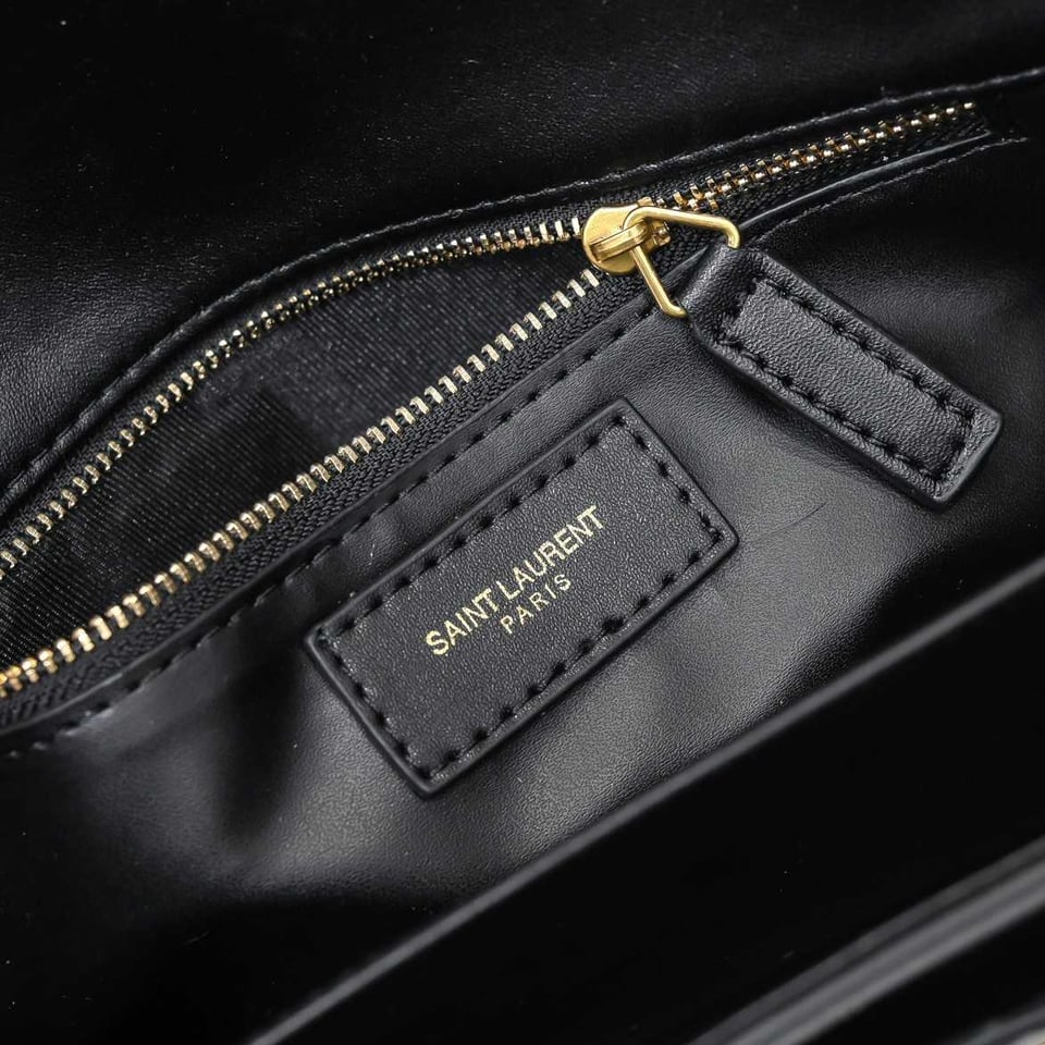 Saint Laurent Le Maillon Satchel In Smooth Leather Black view 6