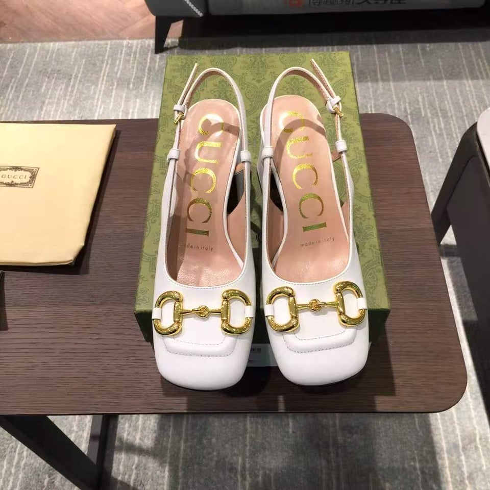 Gucci Women?S Mid Heel Slingback With Horsebit White ?643892 C9D00 9022 view 5