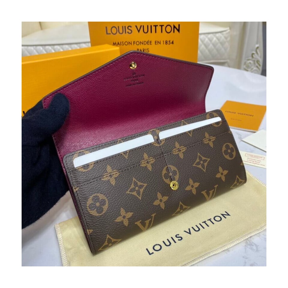 Louis Vuitton Monogram Cavas Sarah Wallet Fuchsia view 8