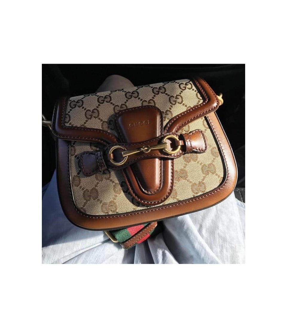 Gucci Lady Web Original GG Small Shoulder Bag Brown view 6