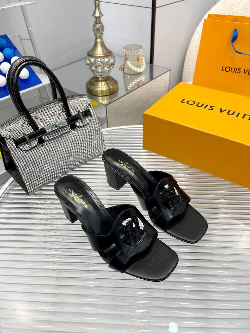 Louis Vuitton Lv Isola Mule Black view 6
