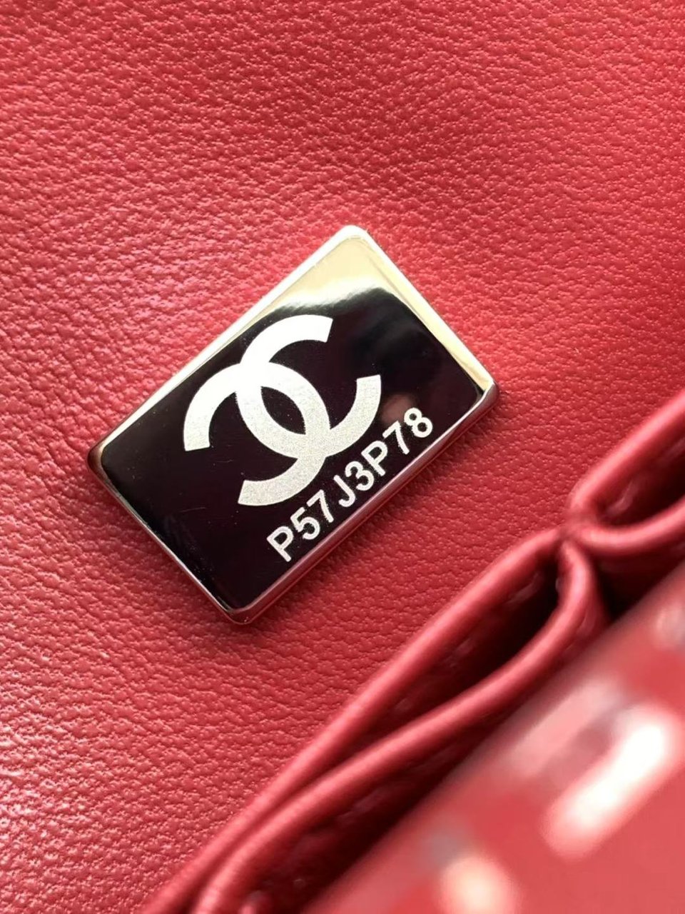 Chanel Classic Flap Bag 25 cm Red Silver-Tone Hardware A01112 view 8