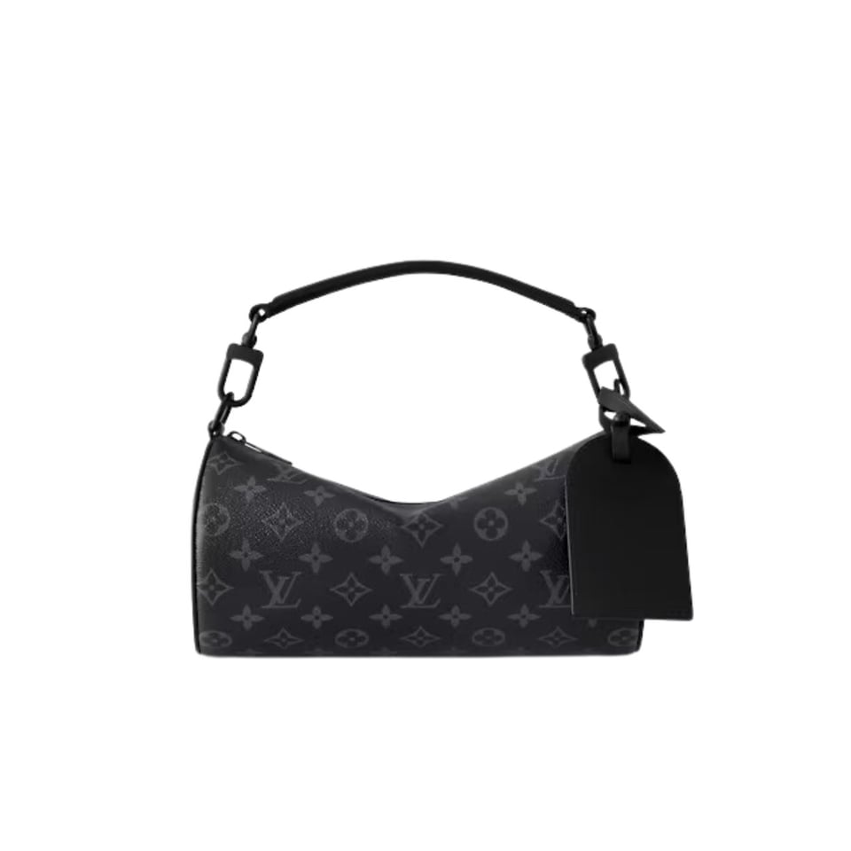 Louis Vuitton Soft Polochon Monogram Macassar Canvas Black 34Cm M46796 view 2