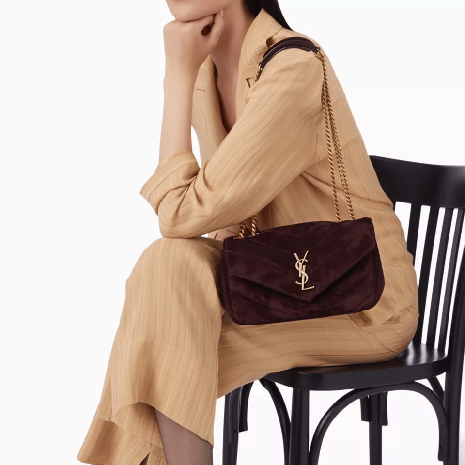 Saint Laurent Loulou Small Smoky Burgundy 24cm/9.4in view 3