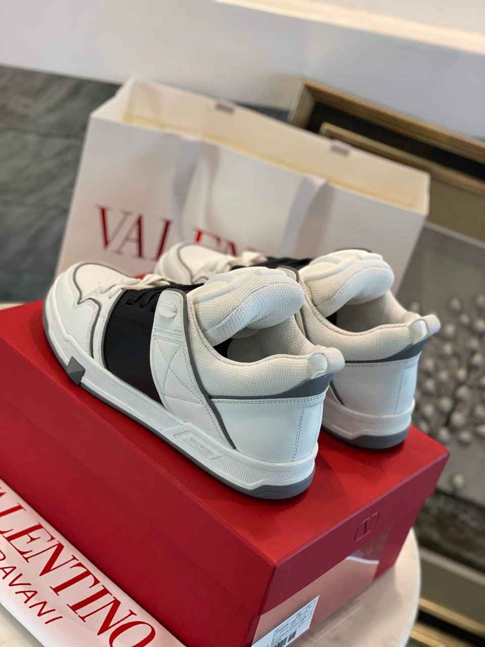 Valentino Garavani Open Skate Sneakers White And Black view 9