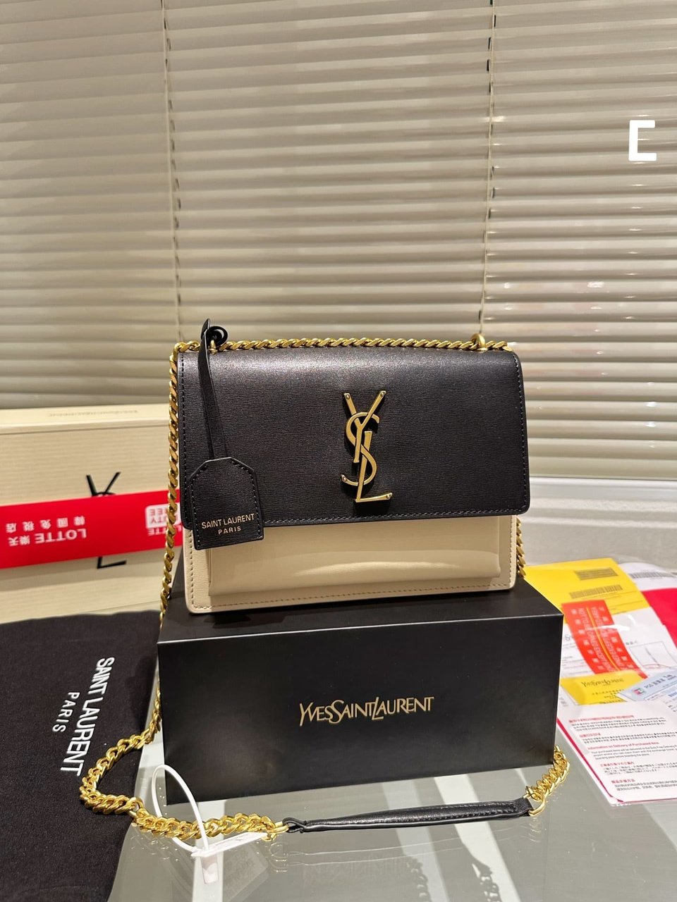 Saint Laurent Sunset Medium Chain Bag In Smooth Leather view 5