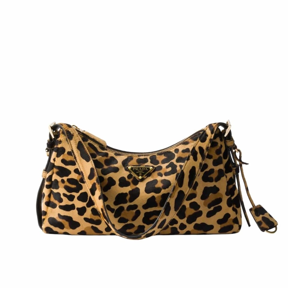 Prada Aimèe Medium Printed Leather Shoulder Bag Honey 39Cm view 2