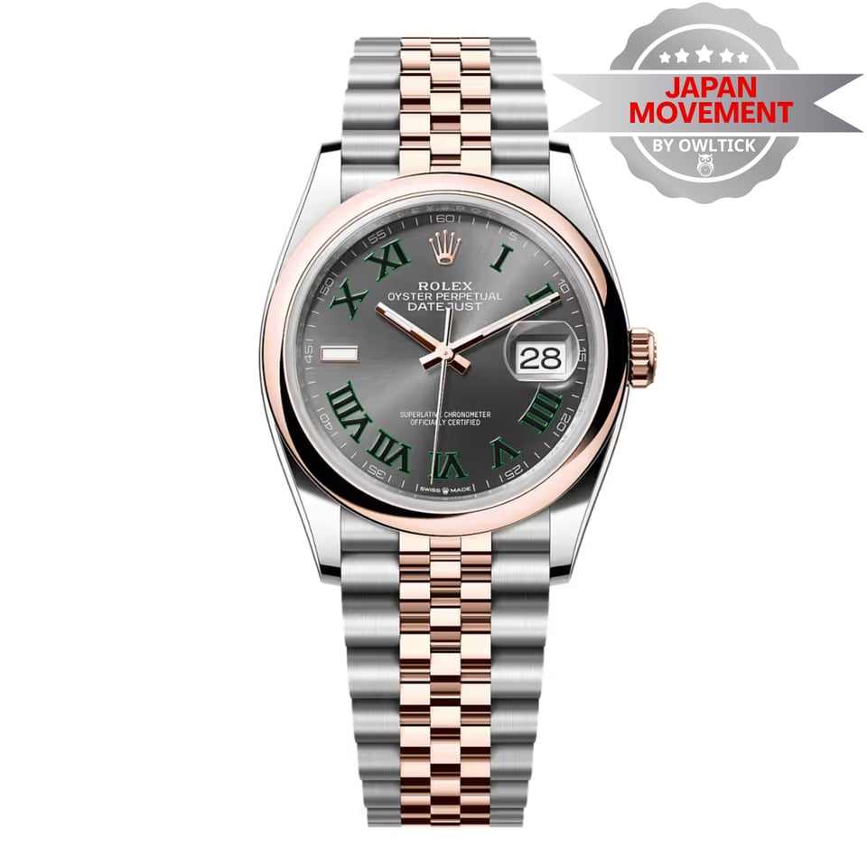 [Superclone] Rolex Datejust 36mm Slate Dial Everose Smooth Jubilee 126201